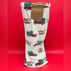 Christmas White Oversized Plush Throw with Red Truck Design